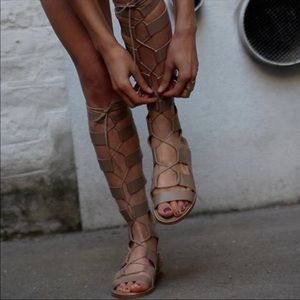Urban Outfitters Brown Suede Gladiator Sandals
